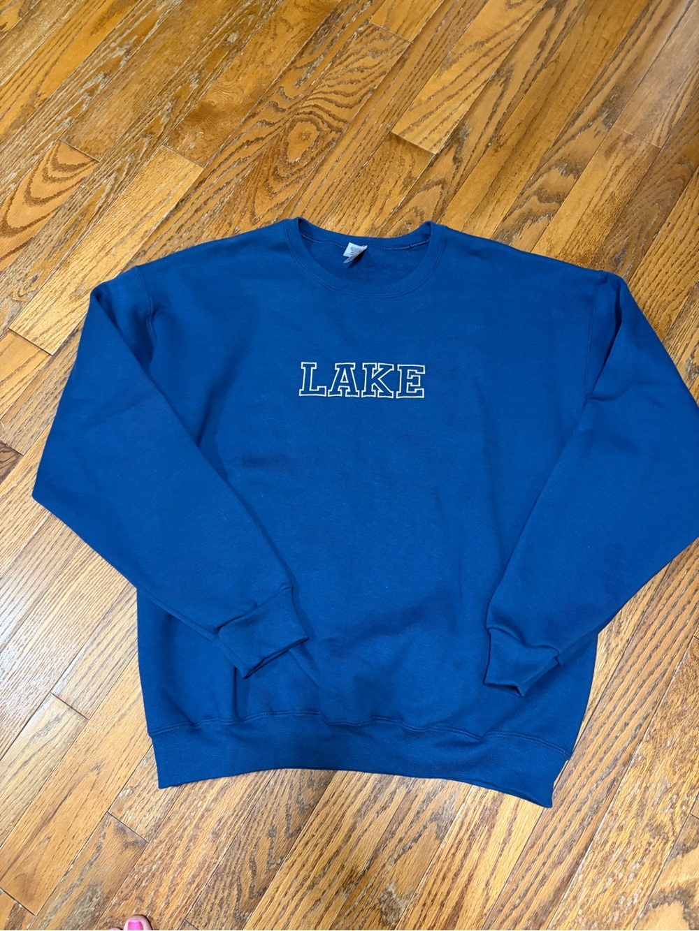 New Embroidered LAKE Crewneck Sweater